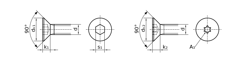 Zeichnung zu Gestaltung von Schrauben