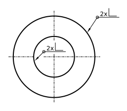 Zeichnung zu Angabe der erlaubten Werkstückkantenzustände in technischen Zeichnungen