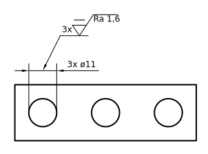 Oberflächenangabe identischer Spezifikationen für mehrere Geometrieelemente